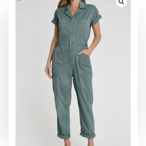 Pistola Denim Grover short sleeve jumpsuit in Sagebrush